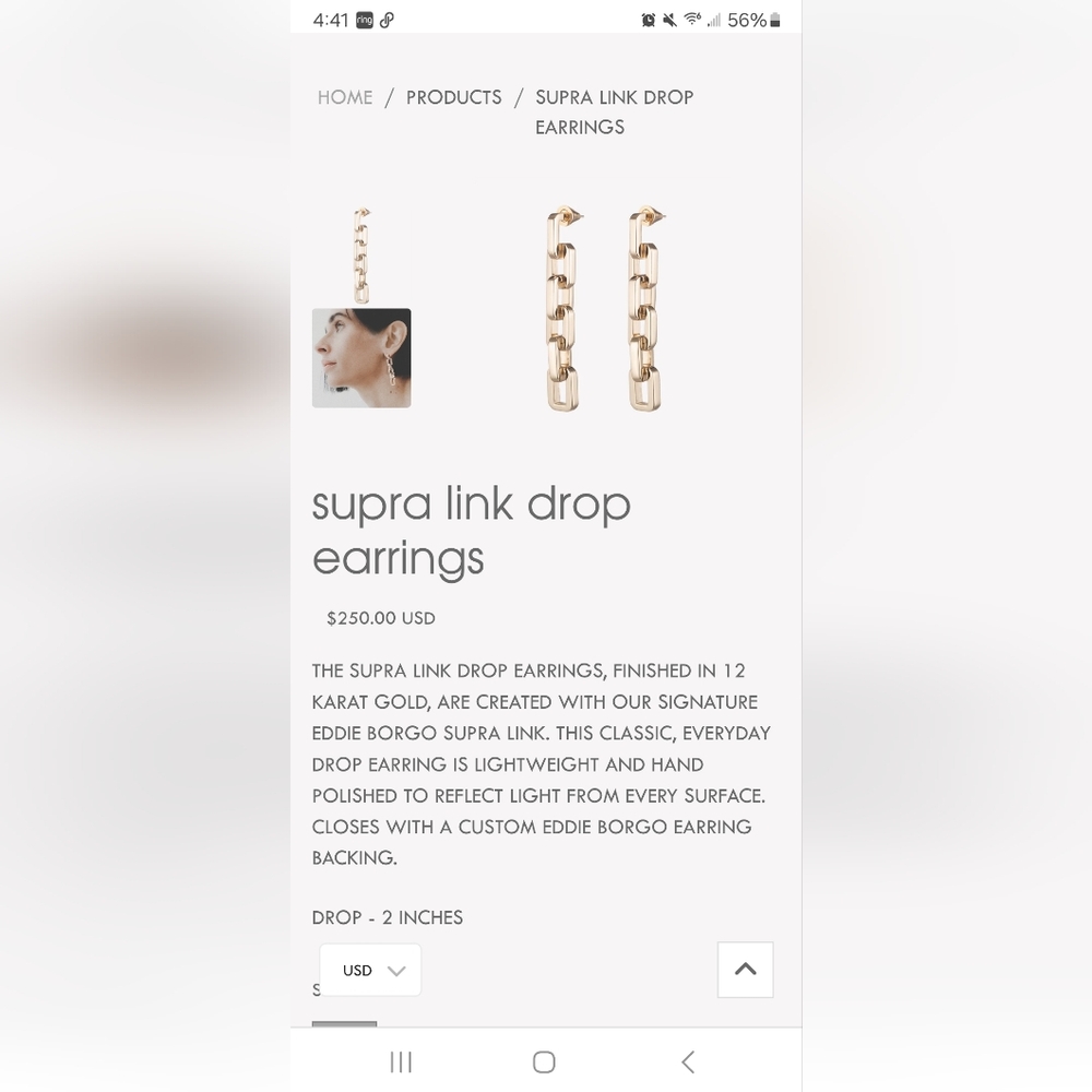 Brand New Eddie Borgo gold earrings